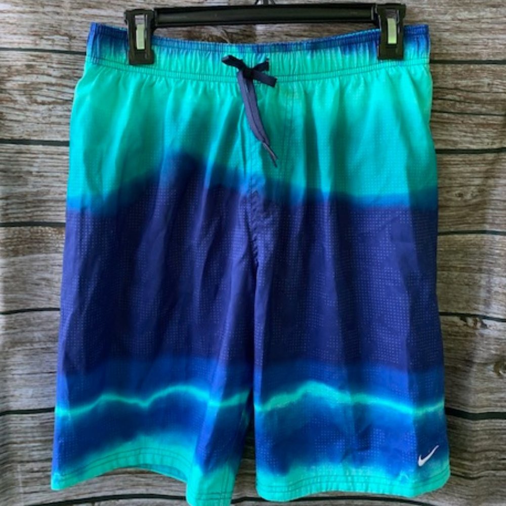 Nike Blue/Green Swim Shorts/Trunks EUC sz M